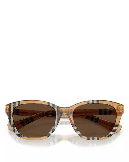 Check Rectangular Sunglasses Sand - Burberry