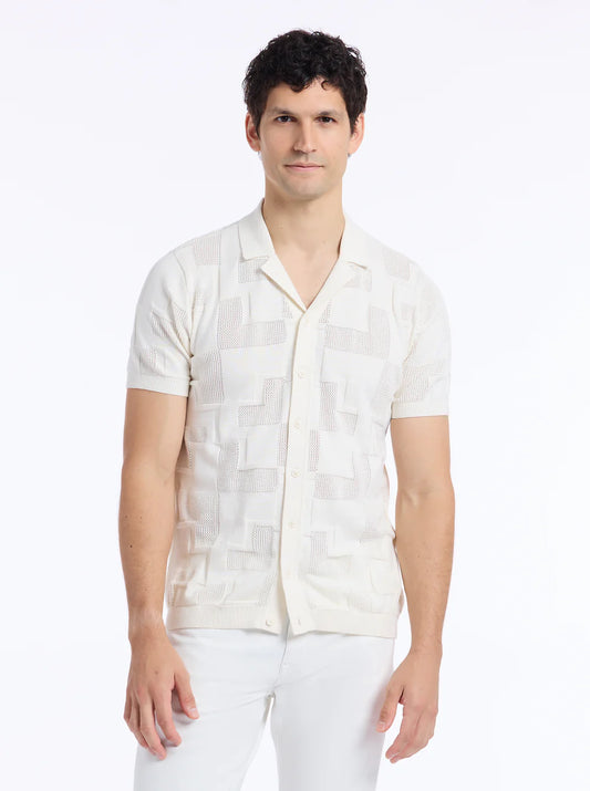 Drayford Short Sleeve Sweater Off White - Robert Graham