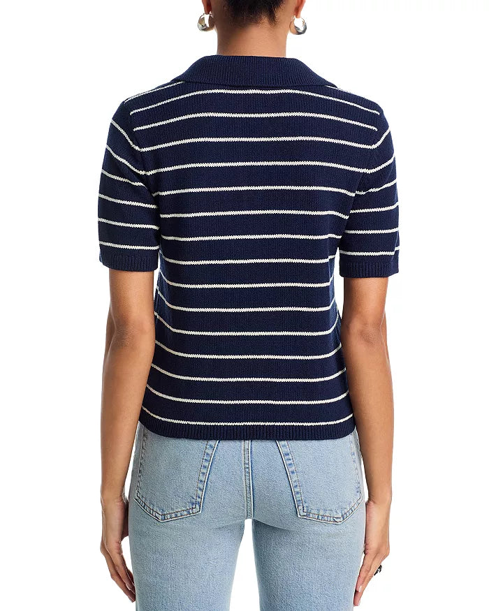 Striped Easy Polo Navy Multi - Frame