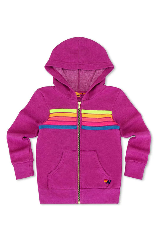 5 Stripe Hoodie Magenta/Yellow Blue - Aviator Nation