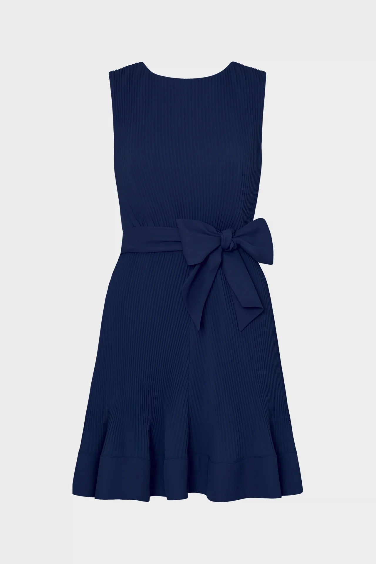 Carreen Pleated Mini Dress Navy - MILLY