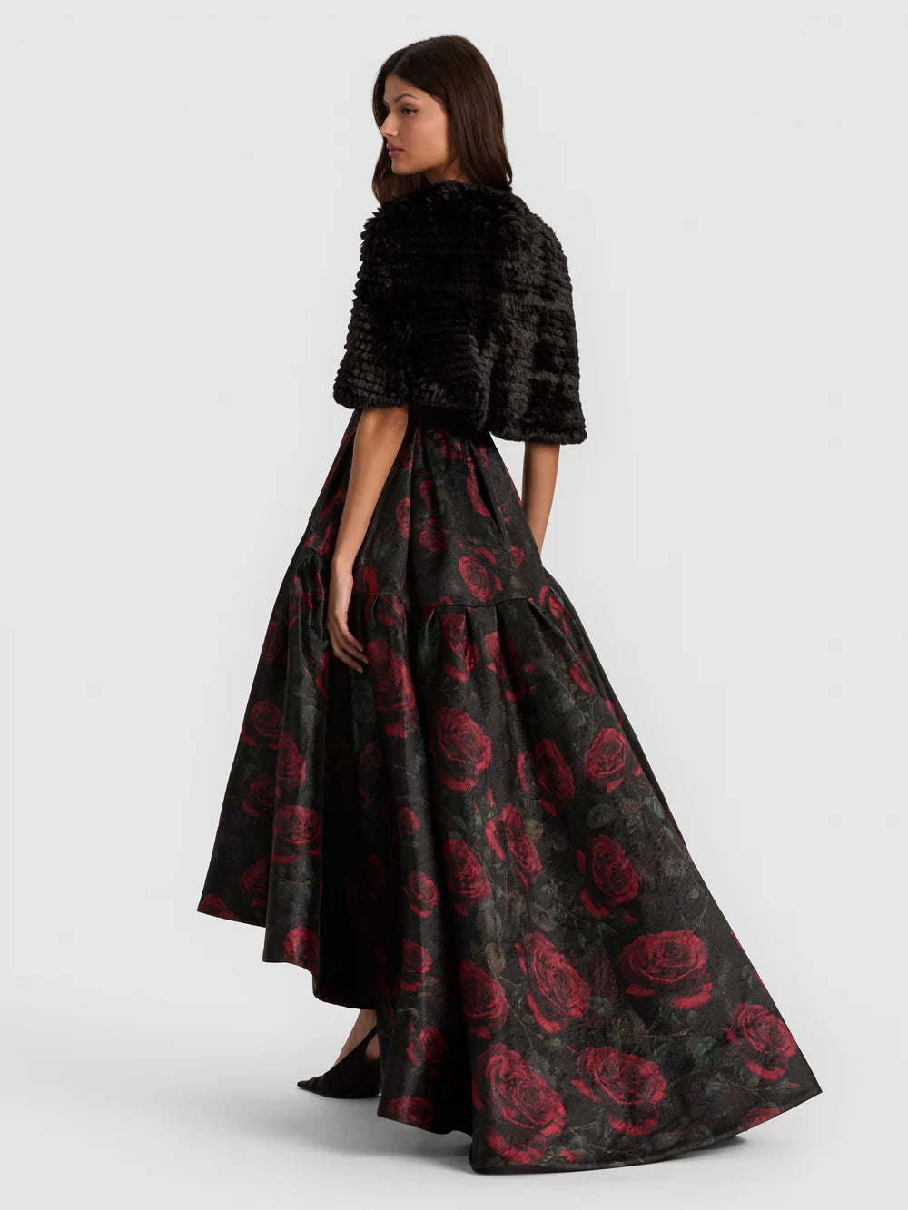 Deirdre Faux Fur Capelet Black - Alice + Olivia
