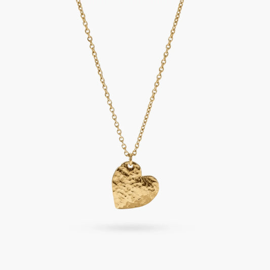 Hammered Heart Necklace Gold Regular - Love You More