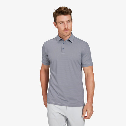 Versa Polo Navy White Stripe - Mizzen + Main