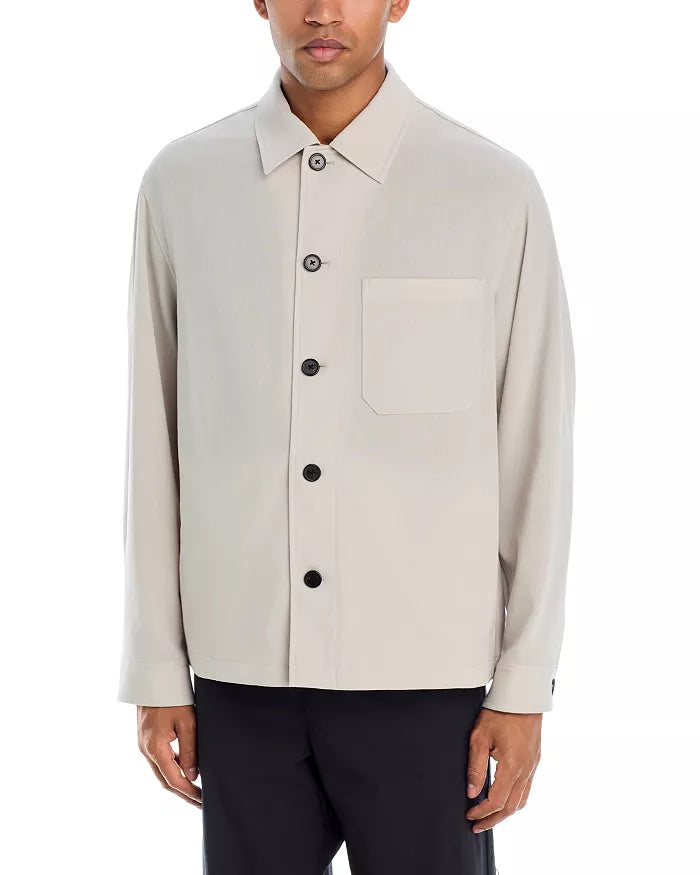 Shirt Jacket Performance Suiting Silver Cloud - Theory Men