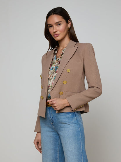 Brooke Blazer Portabella/Multi Floral Tapestry - L'AGENCE