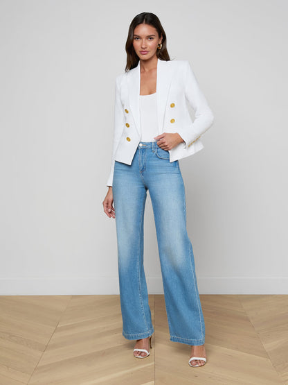 Brooke Blazer White/White Multi Small Butterfly Jungle - L'AGENCE