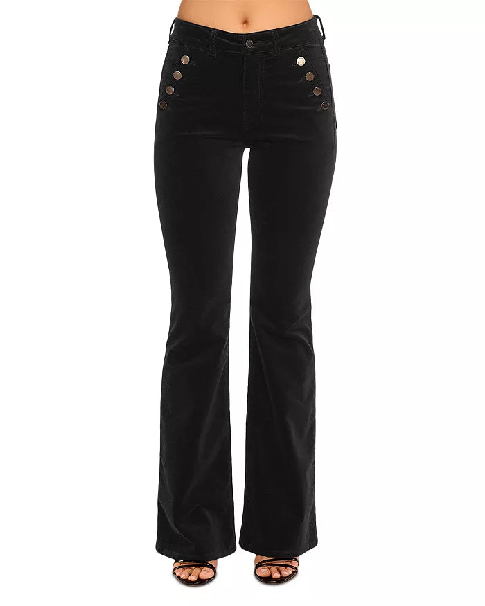Helena High-Rise Flare Jean Black Velvet - Ramy Brook