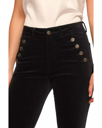 Helena High-Rise Flare Jean Black Velvet - Ramy Brook