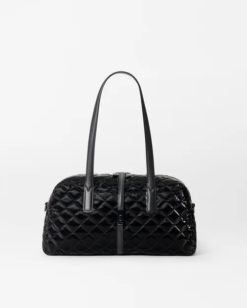 Astor Satchel Black Liquid - MZ Wallace