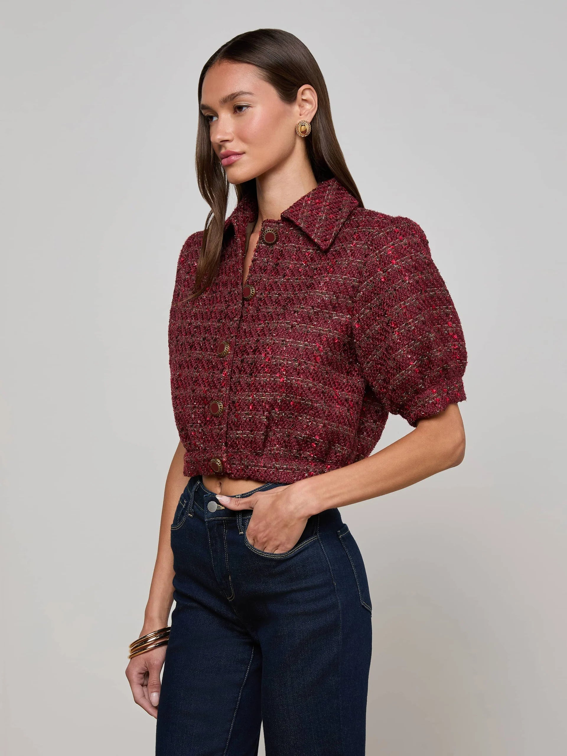 【mimi】CLANE OVER TWEED CORT Short tweed coat