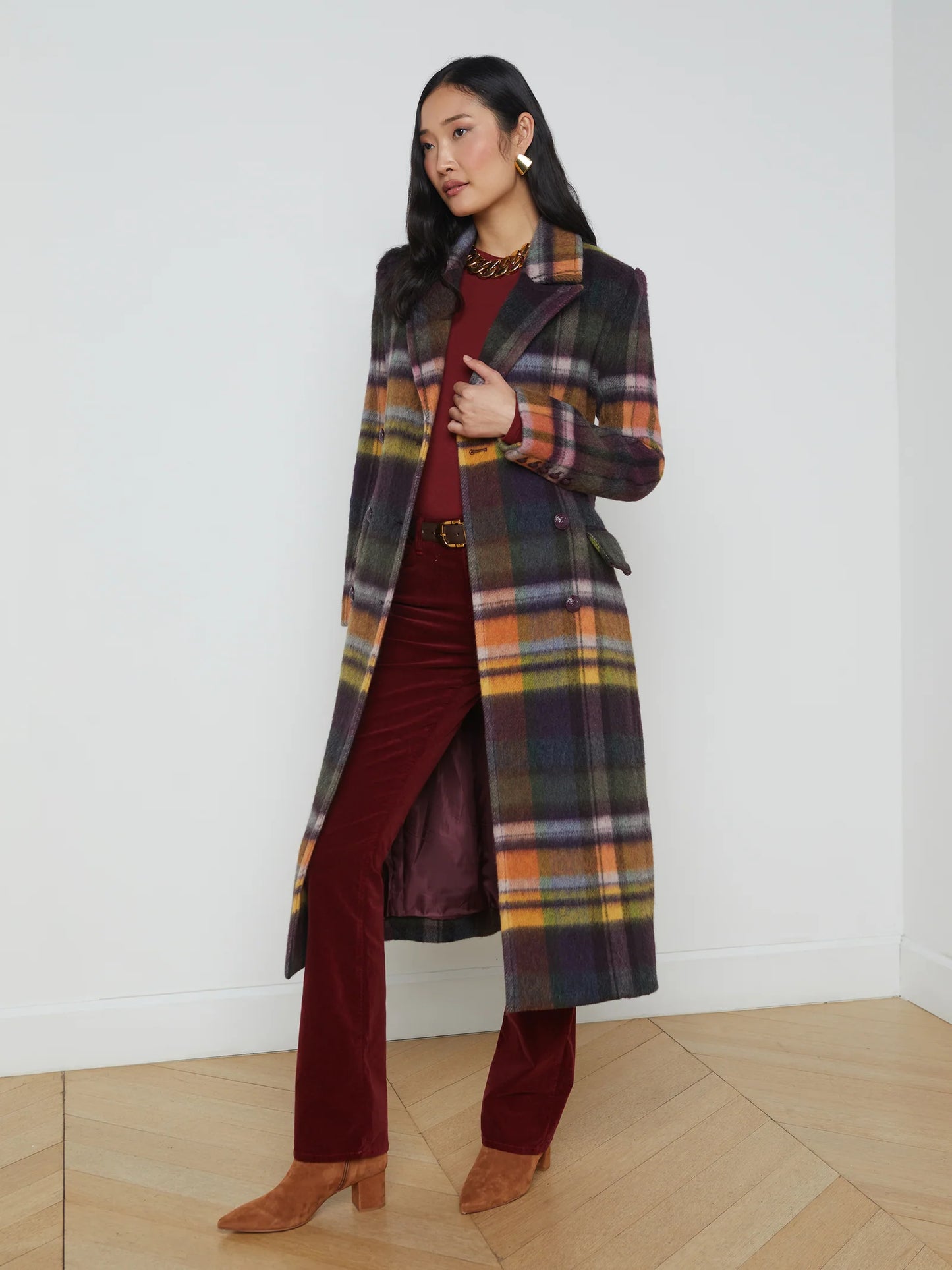 Olina Coat Multi Plaid - L'AGENCE