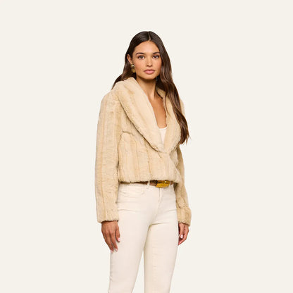 Davy Faux Fur Jacket Latte - L'AGENCE