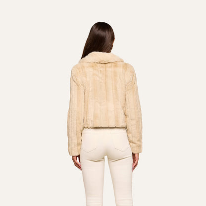 Davy Faux Fur Jacket Latte - L'AGENCE