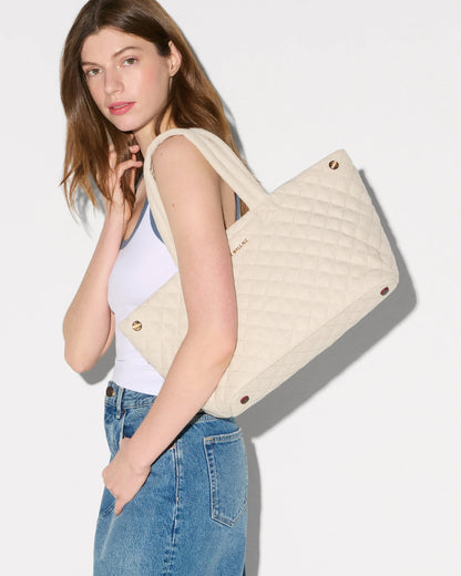 Medium Metro City Tote Sandy Linen - MZ Wallace