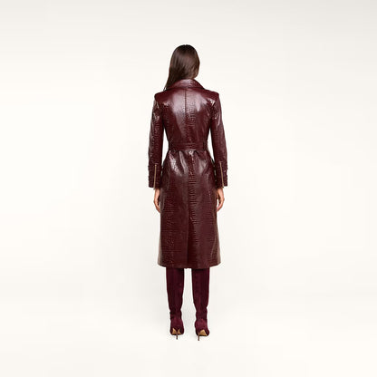 Celina Trench Coat Dark Port Croc - L'AGENCE