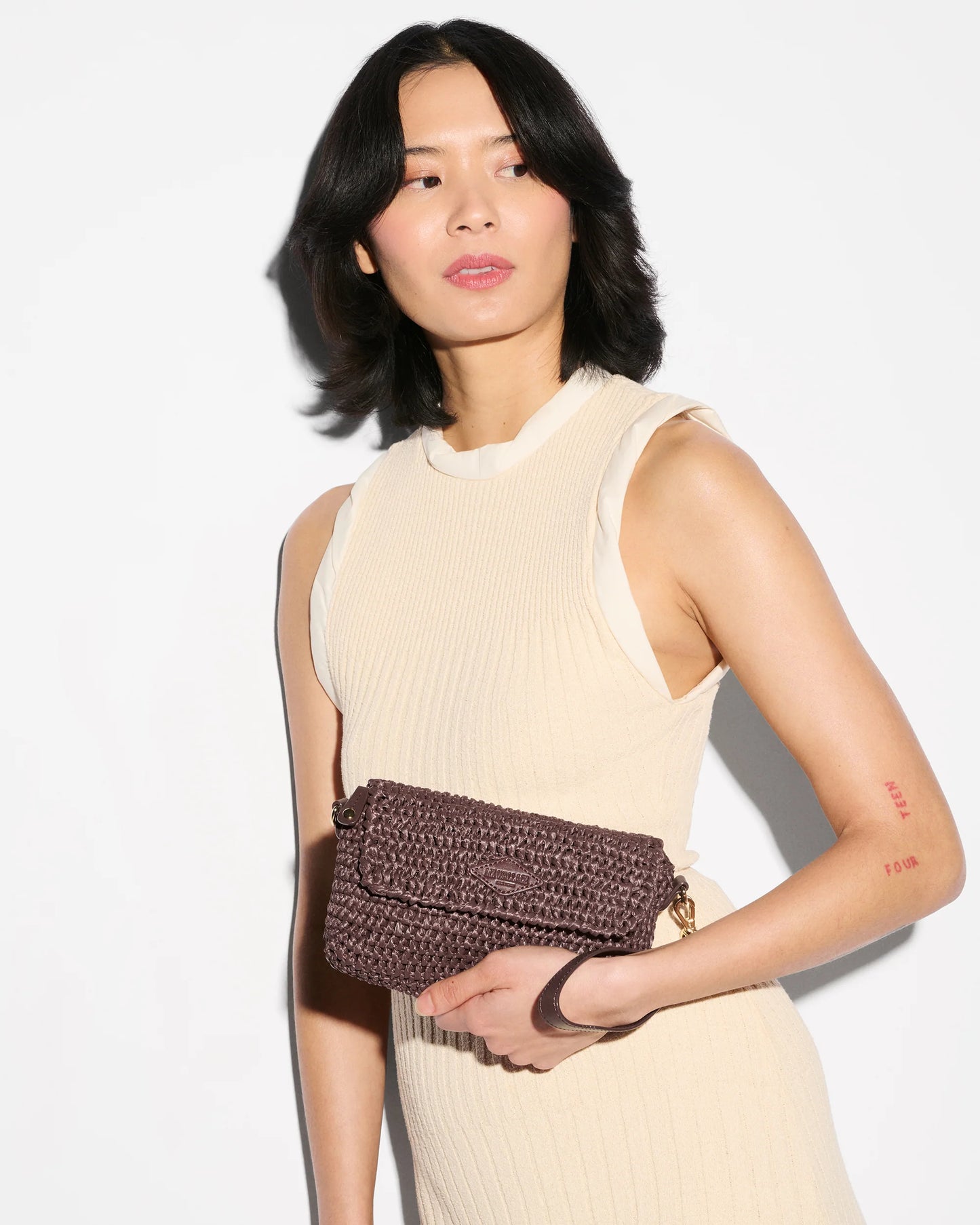 Crochet Convertible Crossbody Brown Crochet - MZ Wallace