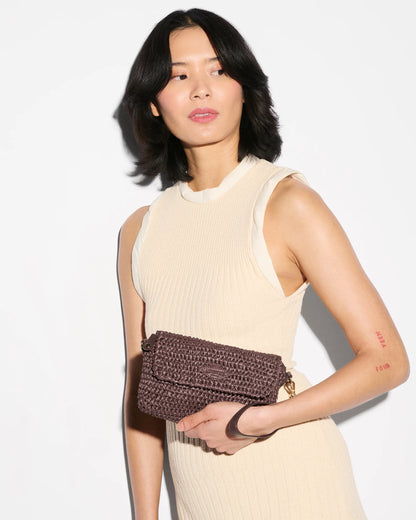 Crochet Convertible Crossbody Brown Crochet - MZ Wallace