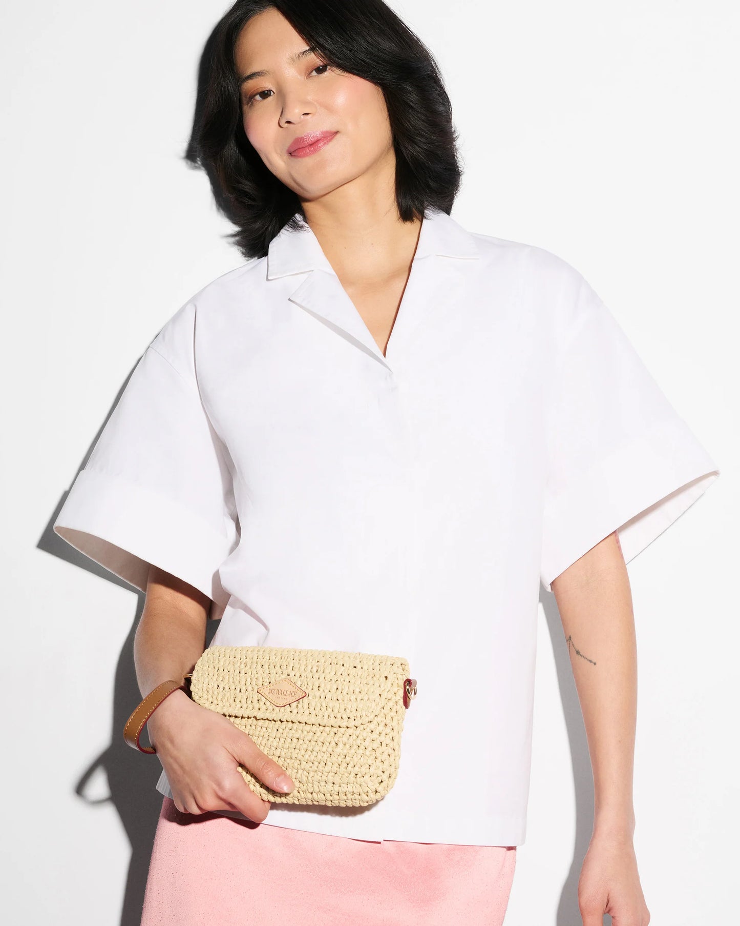 Crochet Convertible Crossbody Camel - MZ Wallace