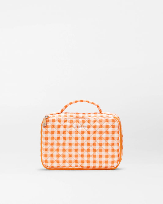 Zip Round Organizer Sunset Orange Gingham - MZ Wallace