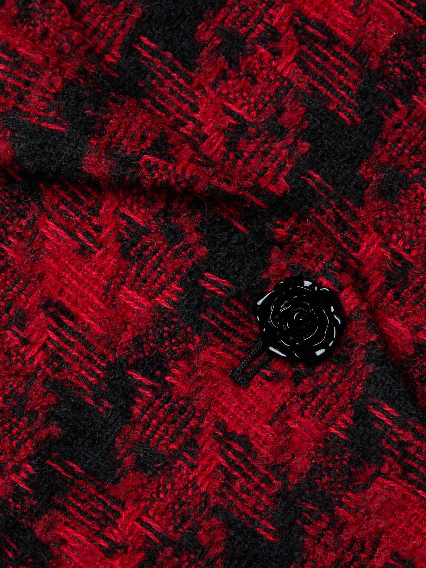 Kaisley Tweed Blazer Red Black Houndstooth - L'AGENCE
