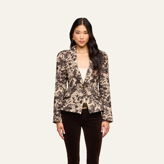 Kaisley Blazer Brown/Beige Toile - L'AGENCE