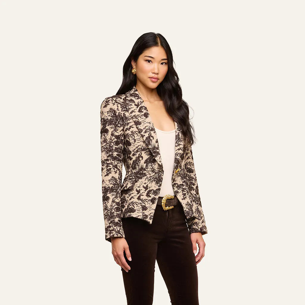 Kaisley Blazer Brown/Beige Toile - L'AGENCE