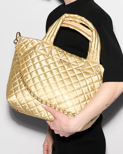 Small Metro Tote Deluxe W/ Chain Light Gold Pearl - MZ Wallace