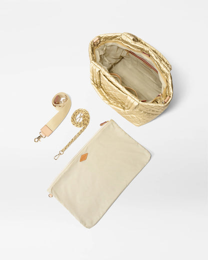 Small Metro Tote Deluxe W/ Chain Light Gold Pearl - MZ Wallace
