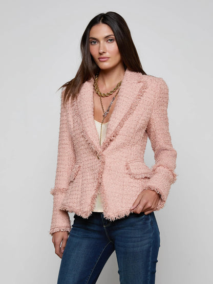 Kaisley Tweed Blazer Dusty Pink - L'AGENCE