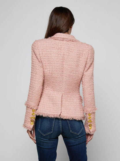 Kaisley Tweed Blazer Dusty Pink - L'AGENCE