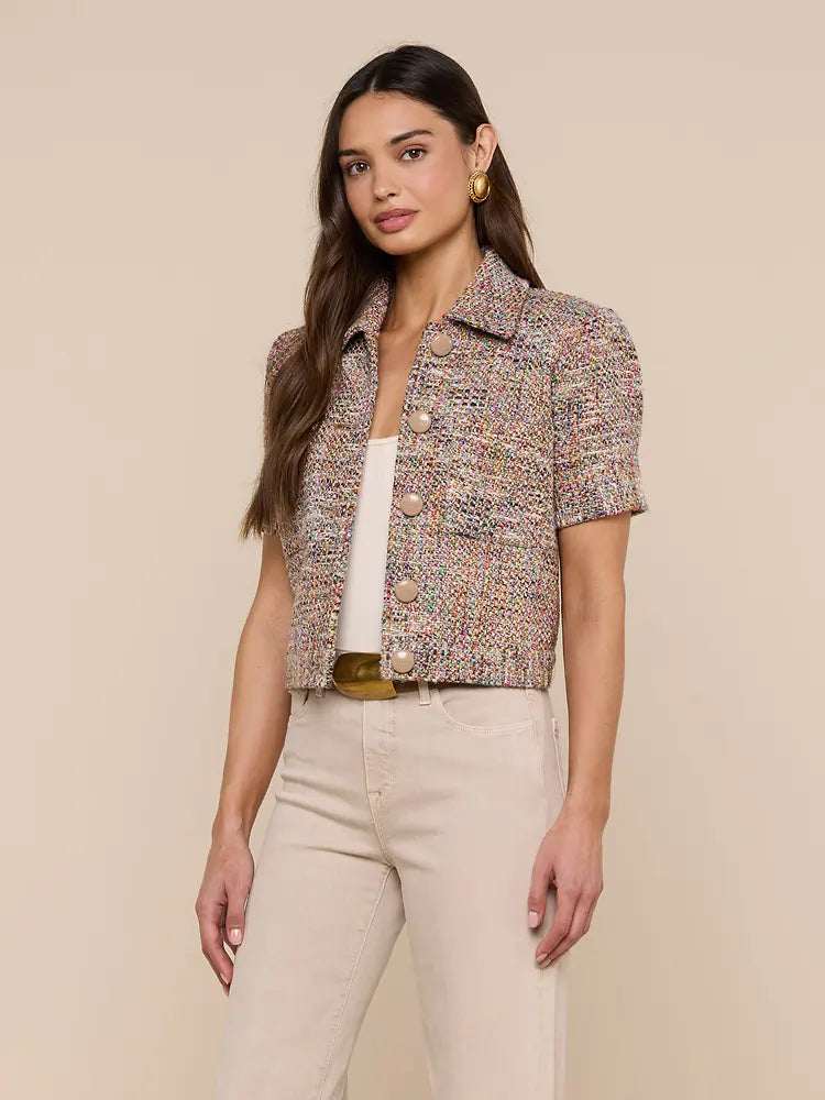 Chita Tweed Jacket Rainbow Tweed - L'AGENCE