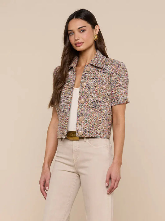 Chita Tweed Jacket Rainbow Tweed - L'AGENCE