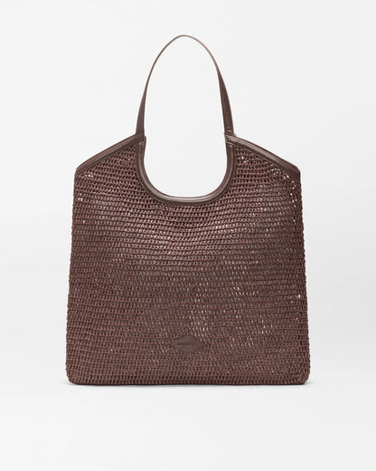 Large Crochet Georgica Tote Brown Crochet - MZ Wallace