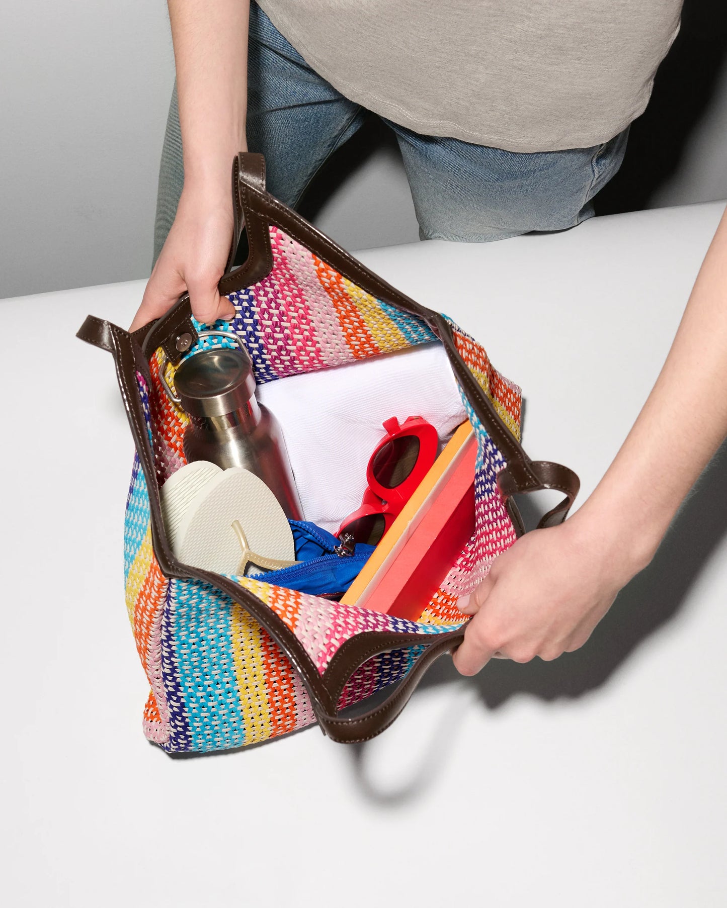 Large Georgica Tote Feria Stripe - MZ Wallace