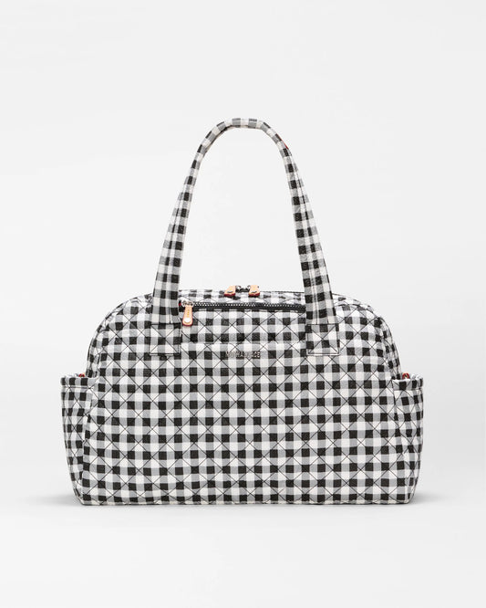 Jimmy Deluxe Duffel Black/White Gingham - MZ Wallace