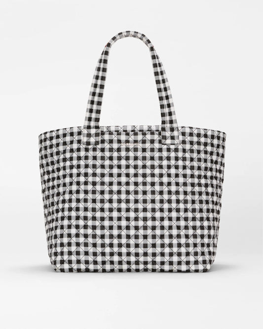 Large Metro Tote Deluxe Black/White Gingham - MZ Wallace