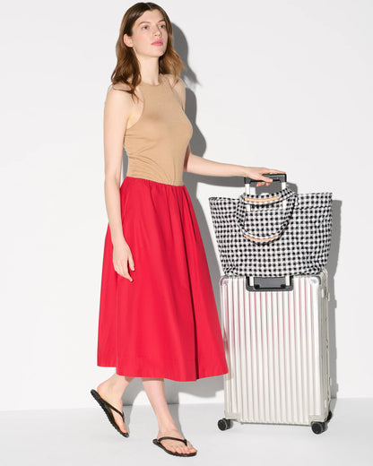 Large Metro Tote Deluxe Black/White Gingham - MZ Wallace