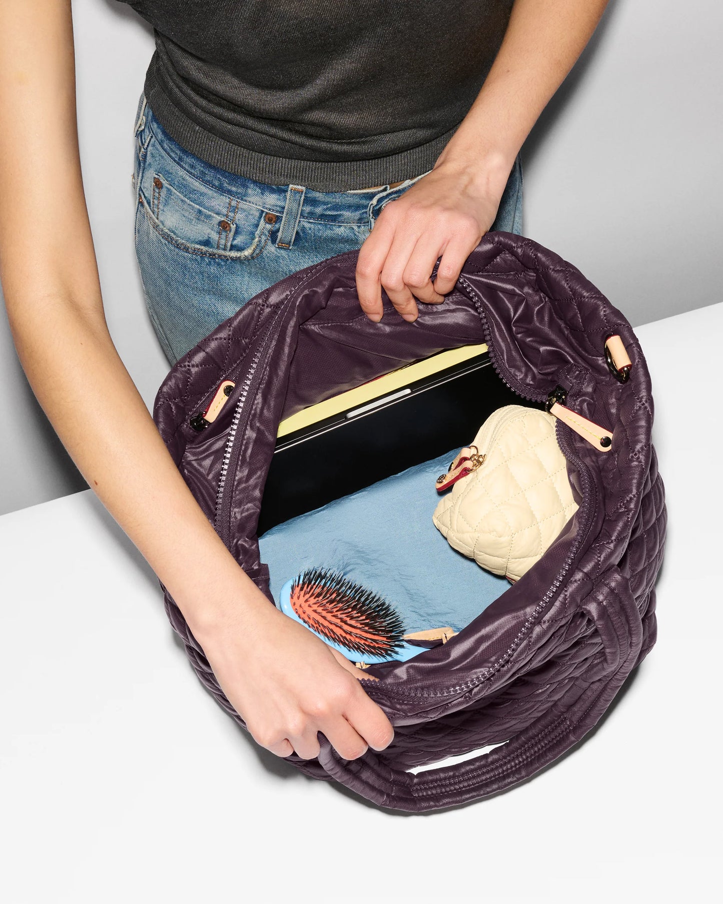 Medium Metro Tote Deluxe Raisin - MZ Wallace
