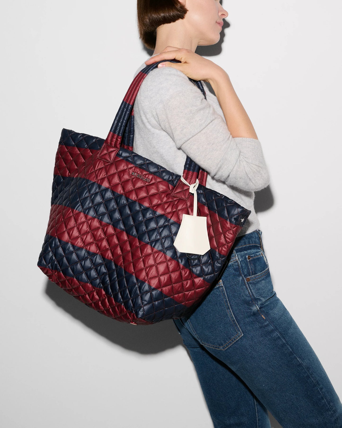 Medium Metro Tote Deluxe Rugby Stripe - MZ Wallace
