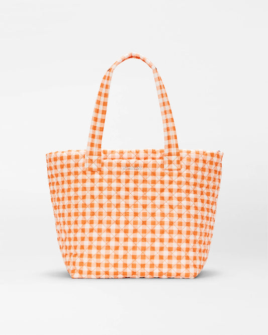 Medium Metro Tote Deluxe Sunset Orange Gingham - MZ Wallace