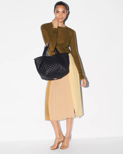 Small Metro Tote Deluxe Black - MZ Wallace