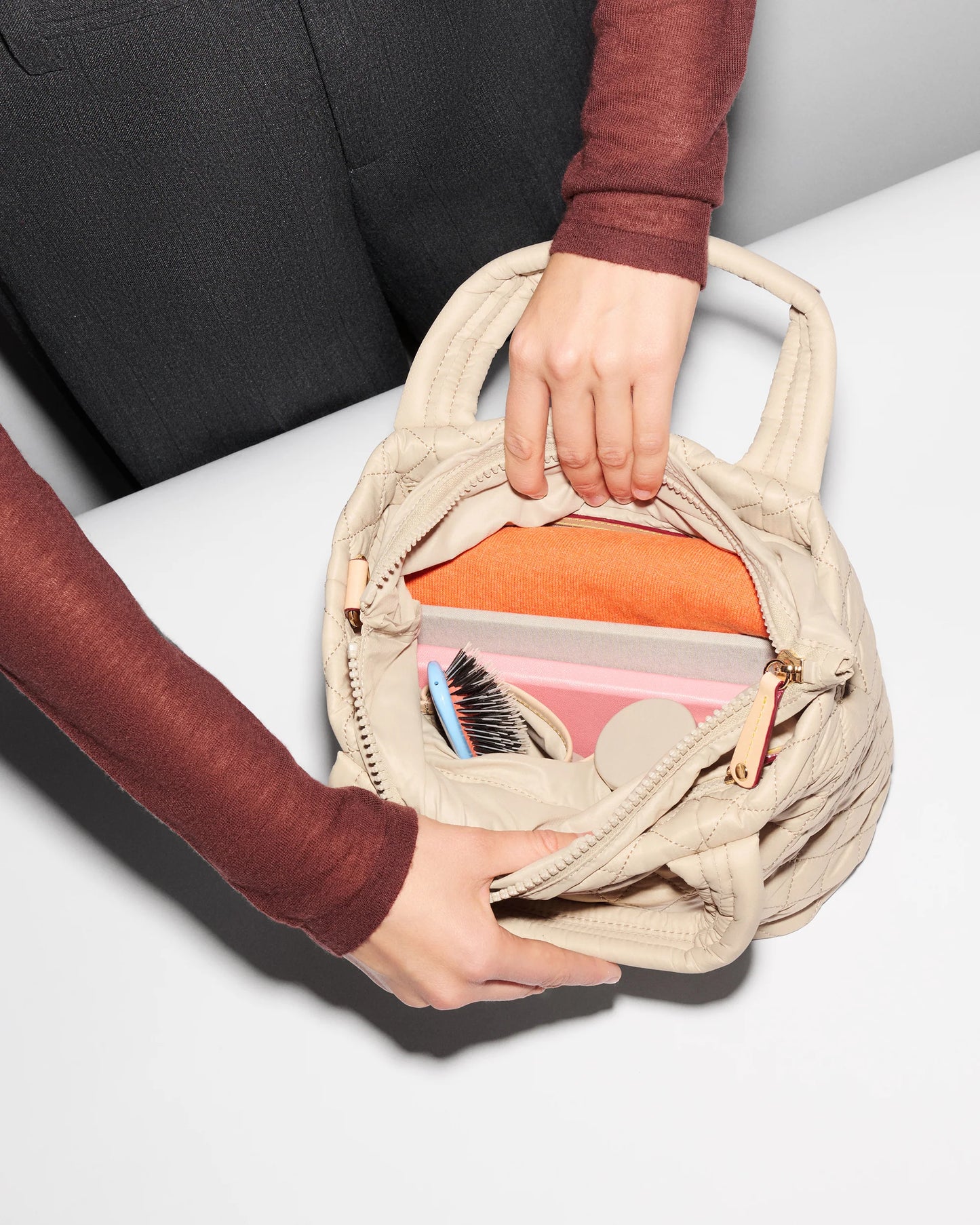 Mini Metro Tote Deluxe Buff - MZ Wallace