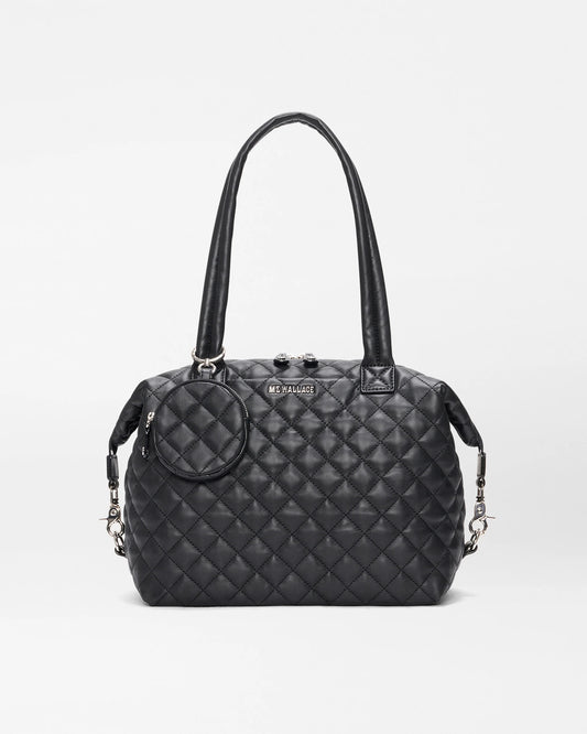 Medium Sutton Deluxe Black Quilted Leather - MZ Wallace