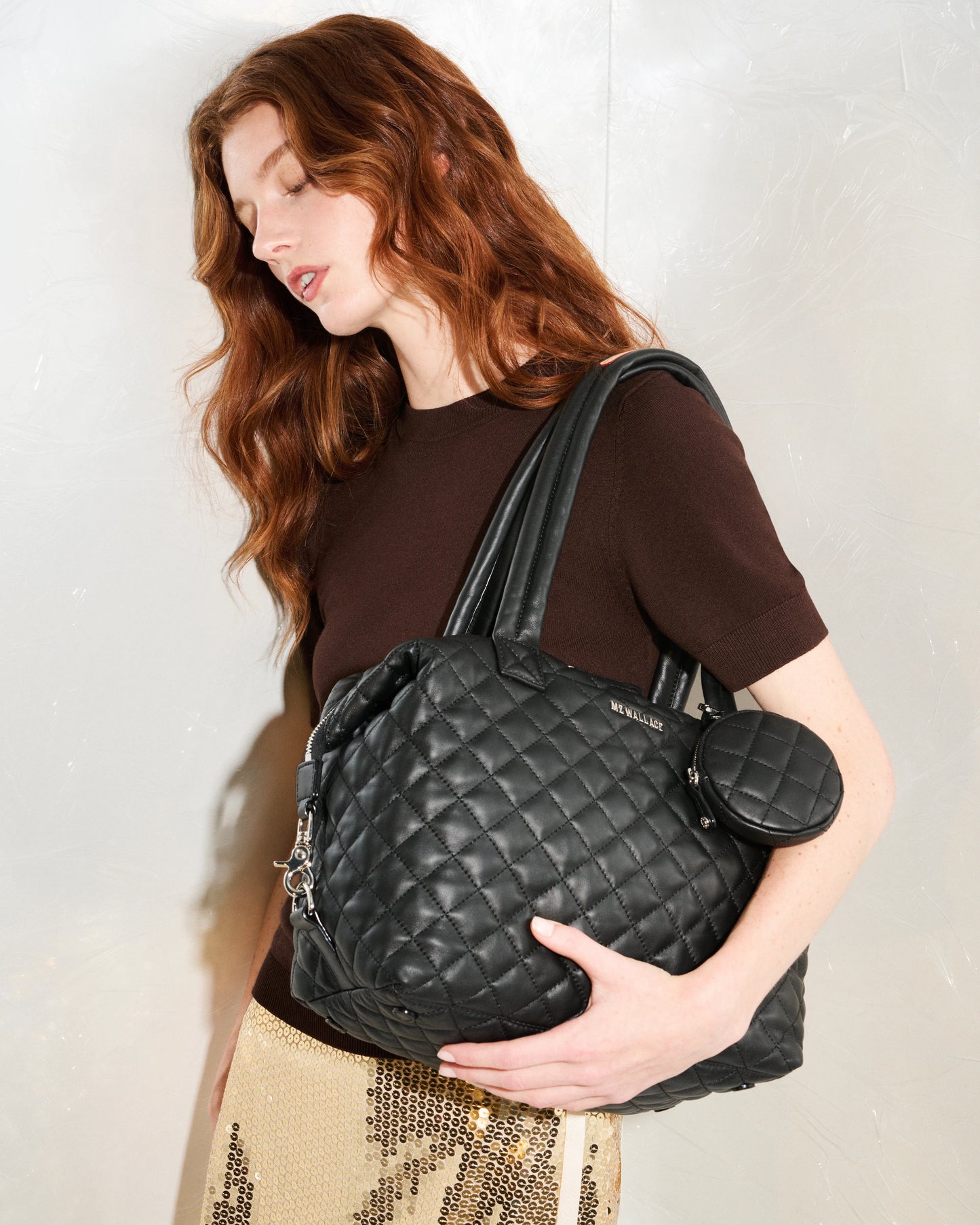 Medium Sutton Deluxe Black Quilted Leather - MZ Wallace