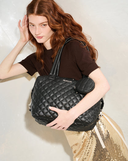 Medium Sutton Deluxe Black Quilted Leather - MZ Wallace