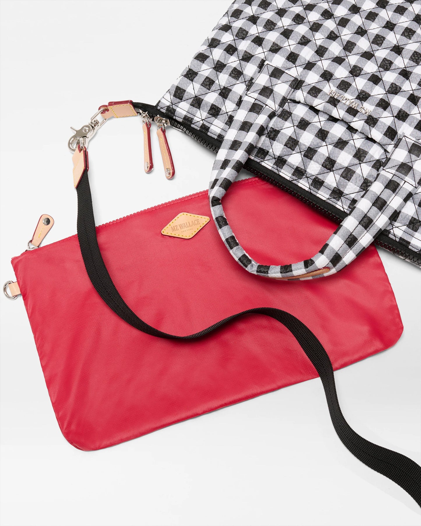 Small Sutton Deluxe Black/White Gingham - MZ Wallace