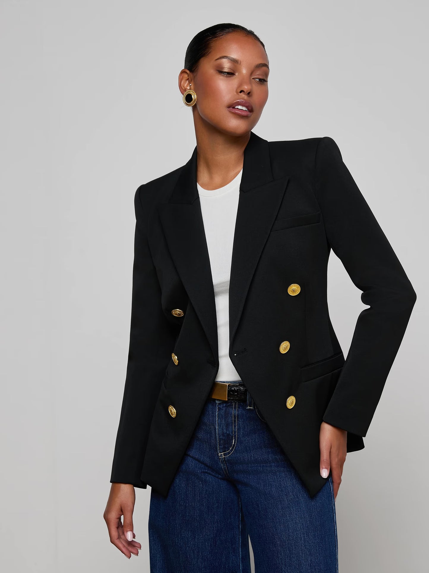 Kyomi Double-Breasted Blazer Black - L'AGENCE