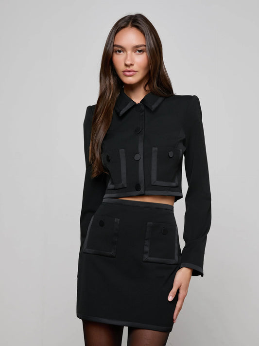 Blythe Cropped Jacket Black - L'AGENCE