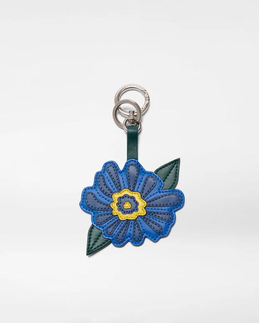 Leather Flower Charm Blue Multi - MZ Wallace